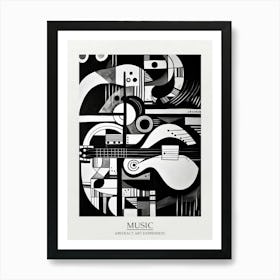 Music Abstract Black And White 7 Poster Art Print