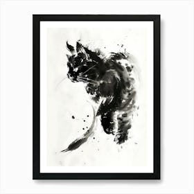 Black Cat Canvas Print Art Print