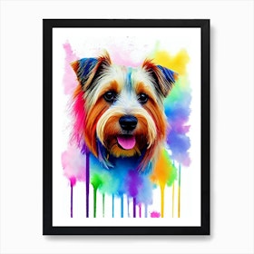 Australian Terrier Rainbow Oil Painting Dog Art Print