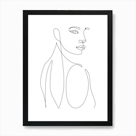 Continuous Line Drawing Of A Woman Art Print