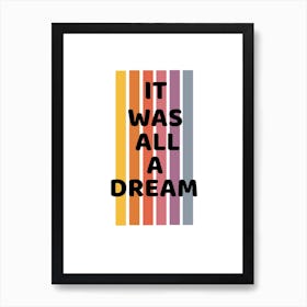 It Was All A Dream Biggie Hip Hop Inspired Retro Art Print