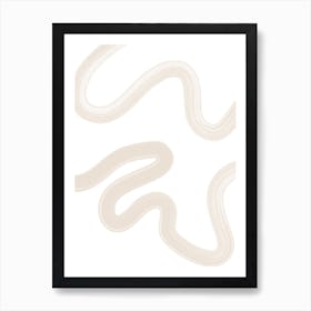 Beige Wavy Lines No.1 Art Print