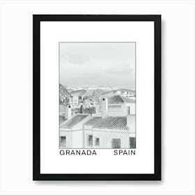 Granada Spain Sketch Print Art Print