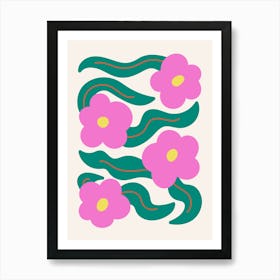 Pink Flowers Print Art Print