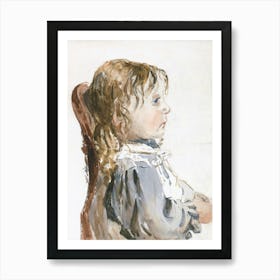 Girl In A Pinafore, David Cox Art Print