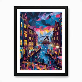 Sydney At Night, Contemporary Art, Souvenir 1 Art Print