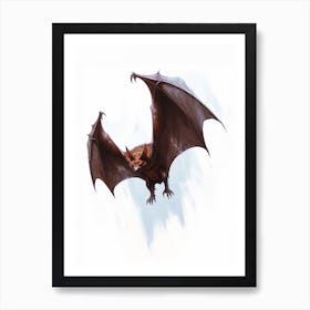 Flying Fox Bat Vintage Illustration 5 Art Print