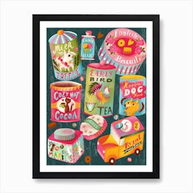 Pantry Vintage Tin Collection Art Print