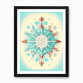 Unique, Snowflakes, Vintage Sketch 2 Art Print