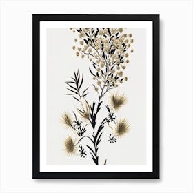 Joshua Tree Pattern Gold And Black (5) Art Print