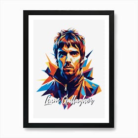 Oasis Liam Gallagher 03 Portrait Music Icon Style WPAP Pop Art Art Print