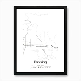 Banning,United States Minimalist Map Art Print