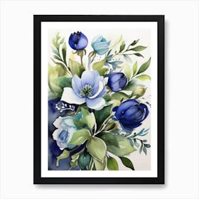 Blue Flowers 2 Art Print