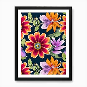 Floral Seamless Pattern 2 Art Print