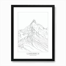 Gasherbrum Pakistan China Line Drawing 8 Poster 8 Art Print