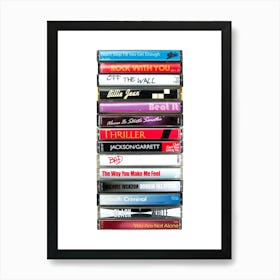 Michael Jackson - Music Poster - Singles on Cassette Print Art Print