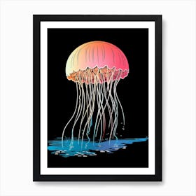 Moon Jellyfish Pop Art 3 Póster