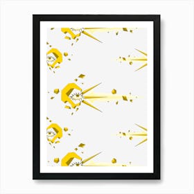 Yellow And Black Pattern Art Print