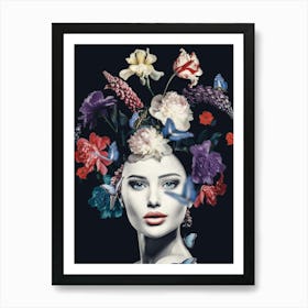 Floral woman 1 Art Print