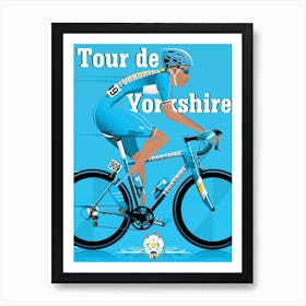 Tour De Yorkshire Blue Art Print