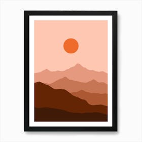 Sunset In The Mountains 25 Art Print