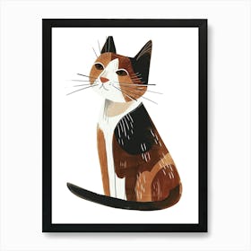 Snowshoe Cat Clipart Illustration 2 Art Print
