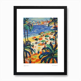 Copacabana Rio De Janeiro Matisse Style 4 Watercolour Travel Poster Art Print