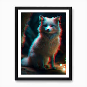 Fox In 3d 1 Art Print