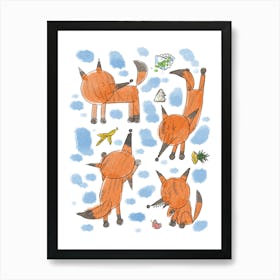 Foxes Art Print