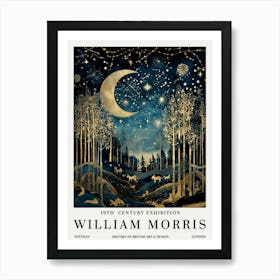 William Morris Moon & Stars Print, William Morris Exhibition Print, William Morris Poster, Vintage Wall Art 1 Art Print