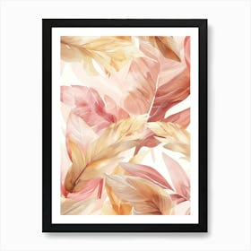 Watercolor Feathers Seamless Pattern Art Print