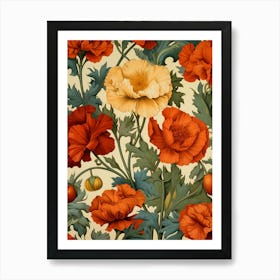 Victorian Poppies Art Print