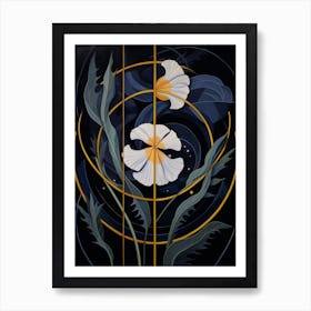 Iris 5 Hilma Af Klint Inspired Flower Illustration Art Print