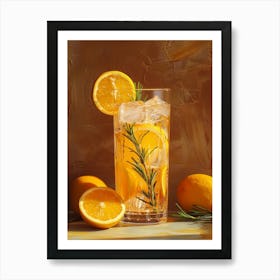 Orange Drink With Rosemary Art Print