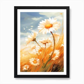 Daisy Wildflower, Blowing In The Wind, South Western Style (3) Art Print