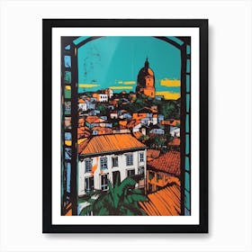 A Window View Of Havana In The Style Of Pop Art 4 Art Print