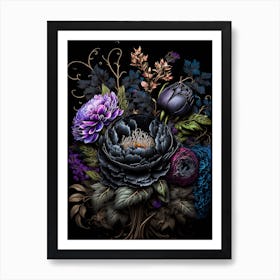 Dark Flowers Art Print