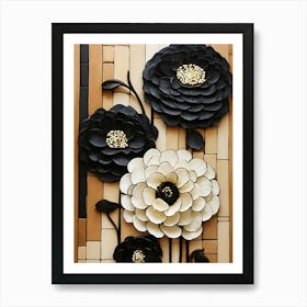 Black And White Flower Wall Art Art Print