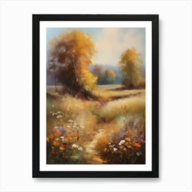 Vintage Oil Painting, Farmhouse Wall Decorations, Vintage Landscape, Vintage Landscape Oil Painting.13 Art Print