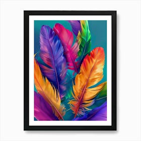 Colorful Feathers 4 Art Print