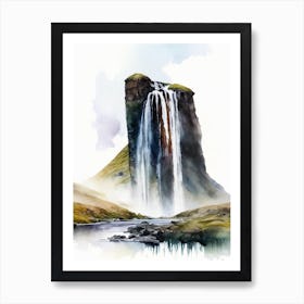 Kirkjufellsfoss, Iceland Water Colour  (1) Art Print