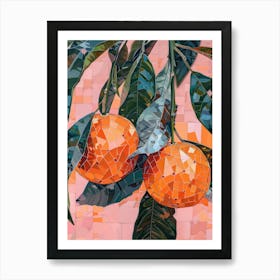 Disco Ball Orange Tree Mosaic Painting Kitchen Art Print