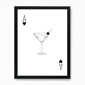 Martini Playing Card Poster Art Print