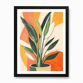 Abstract Potted Plant Art Print