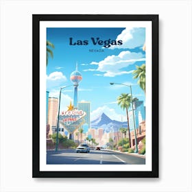 Las Vegas Nevada Streetview Modern Travel Art Art Print