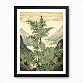 Yomogi Japanese Mugwort 2 Japanese Botanical Illustration Art Print