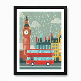 London In The Rain Art Print