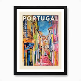 Lisbon Portugal 2 Fauvist Painting  Travel Poster Art Print