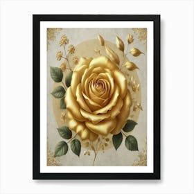 Gold Rose 2 Art Print