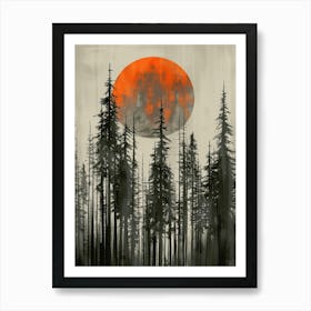 Sunset In The Forest 14 Art Print